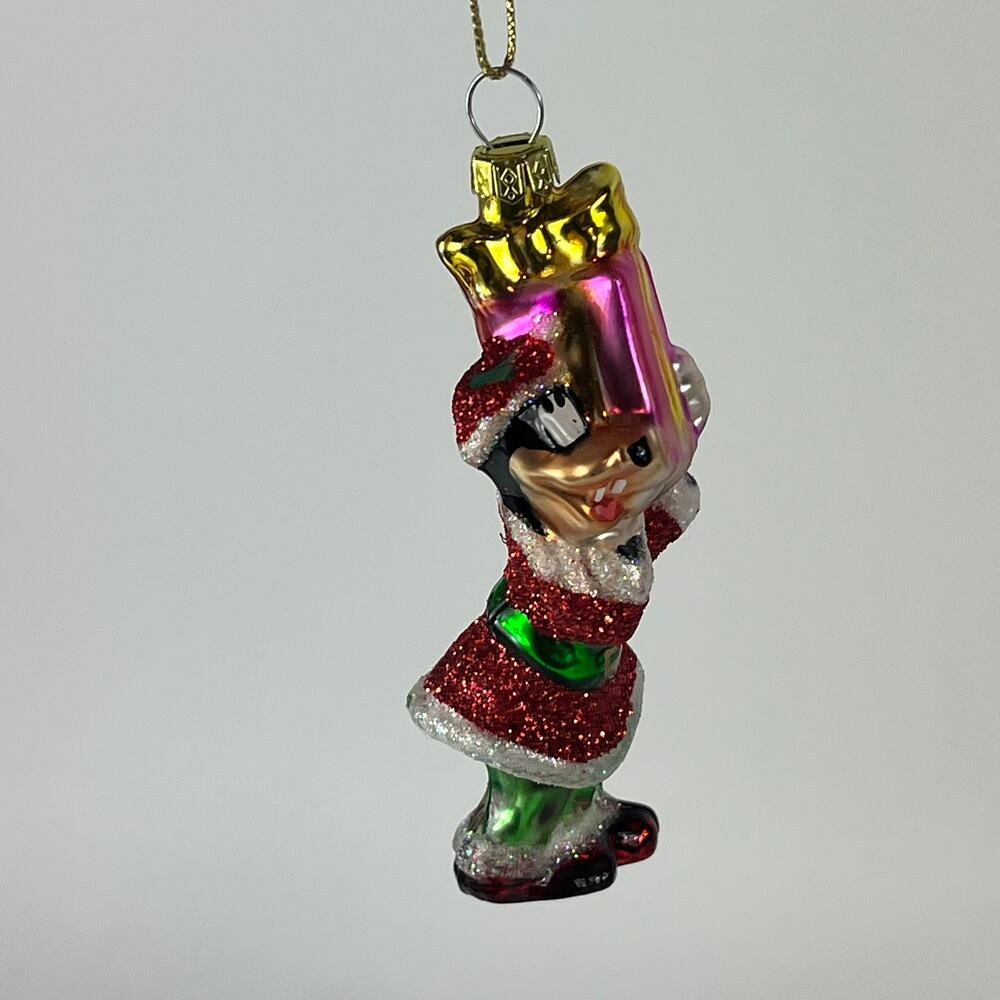 Goofy Blown Glass Christmas Tree Ornament Disney Holiday Collection Santa Hat